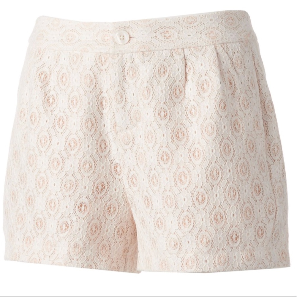 NWT LC Lauren Conrad Lace Shorts Size 6 Blue or White